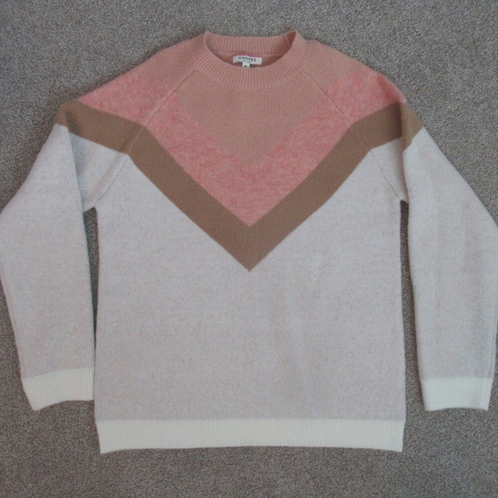 Pink and White Sweater